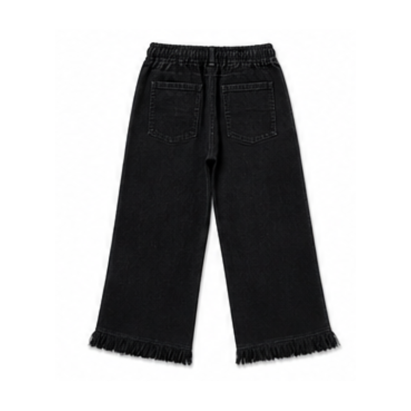 Black Embroidered Flared Denims