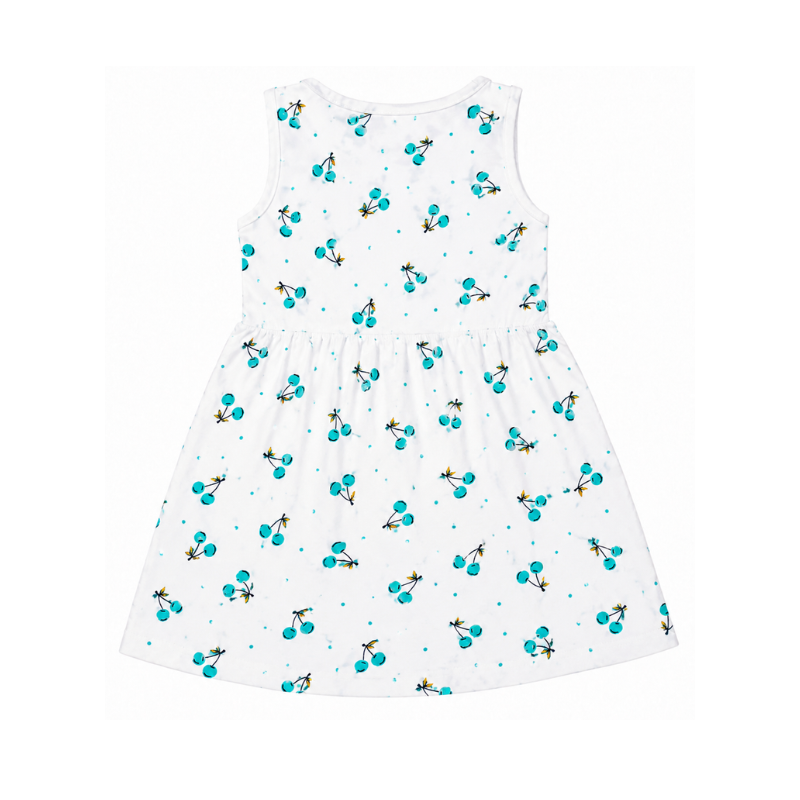 Teal Cherry Print Frock