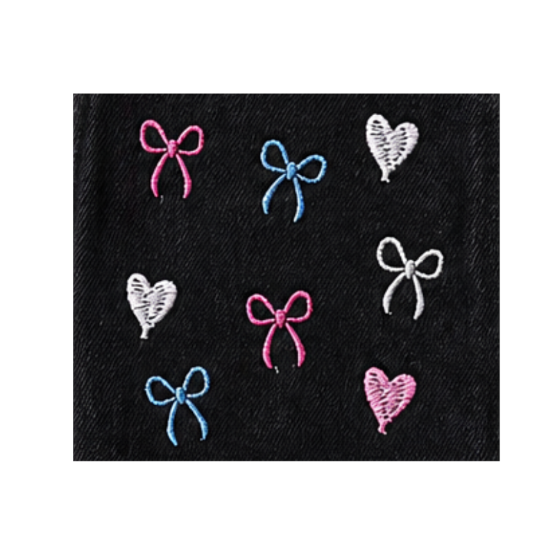 Black Embroidered Flared Denims